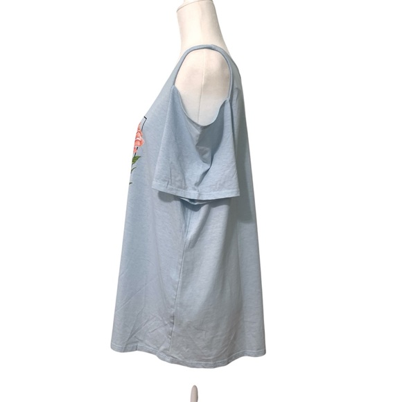 NWT Lane Bryant Wildflowers Top SZ 18-20 Cold Shoulder Short Sleeve Shirt $49.95 - Picture 2 of 7